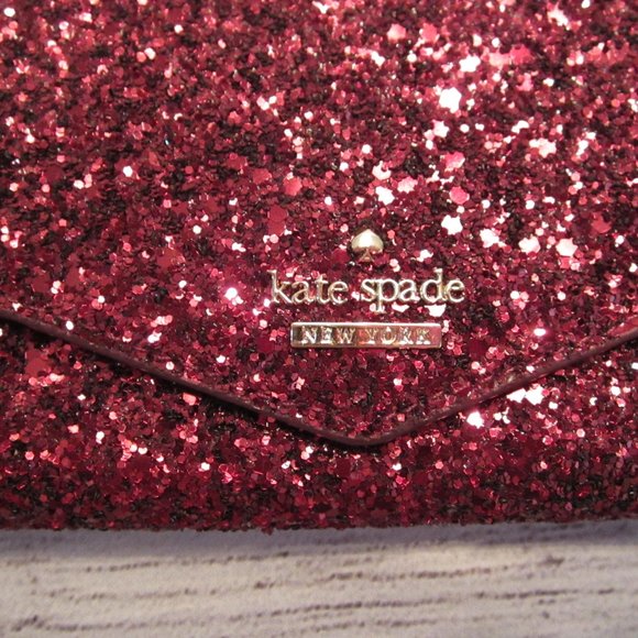 Kate Spade Laurel Way Red Glitter Wristlet - Picture 2 of 9